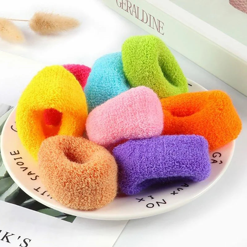 2/6/12 Pcs Women Girls Cute Knitting Solid Elastic Hair Bands Children Soft Hair Scrunchies Hair Ties Kids Hair Accessories Set