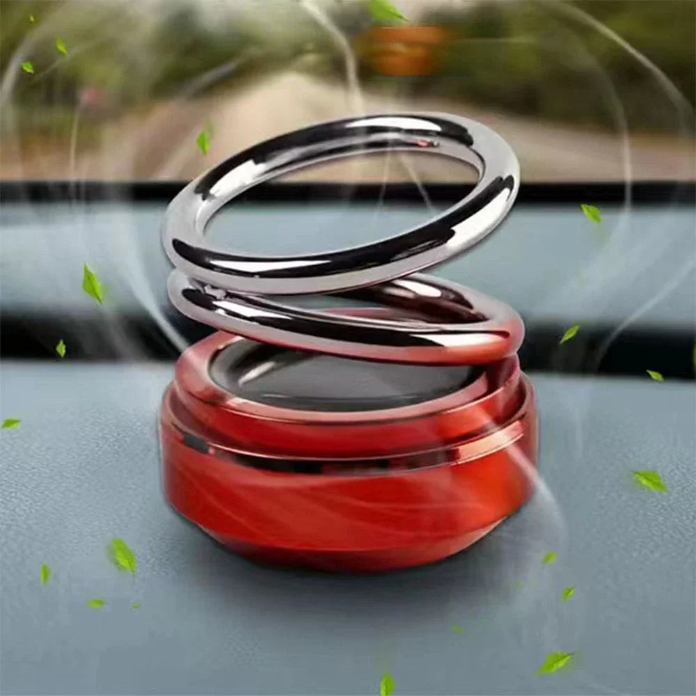 Car Suspended Rotating Double Ring Aromatherapy Solar Aromatherapy Car Accessories Ornament Perfume High