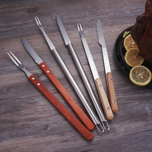 Stainless Steel Roast Lamb Knife and Fork Set Roast Whole Lamb Barbecue Tool Bbq  Kitchen Accessories BBQ Accessories Skewers