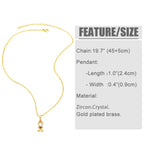 Load image into Gallery viewer, FLOLA Lovely Pink Crystal Princess Necklaces for Women Girls Copper Opal Crystal Mermaid Necklaces Small CZ Jewelry Gifts nker79
