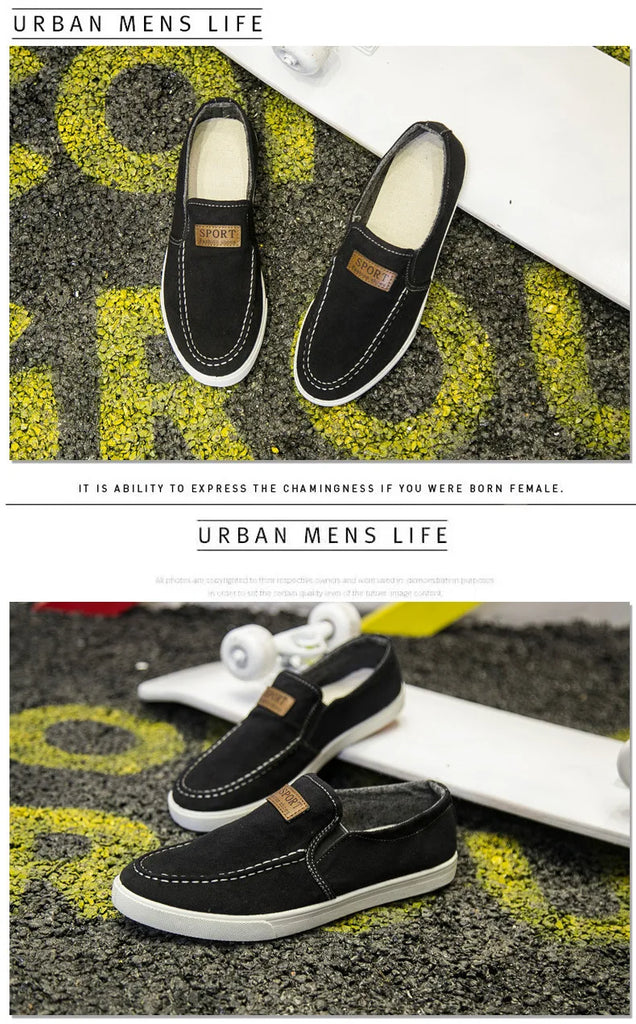 Canvas Shoes Men Casual Slip on Skate Shoes Breathabele Student Youth Sport Fashion Sneakers Va non-slip Walking Shoes