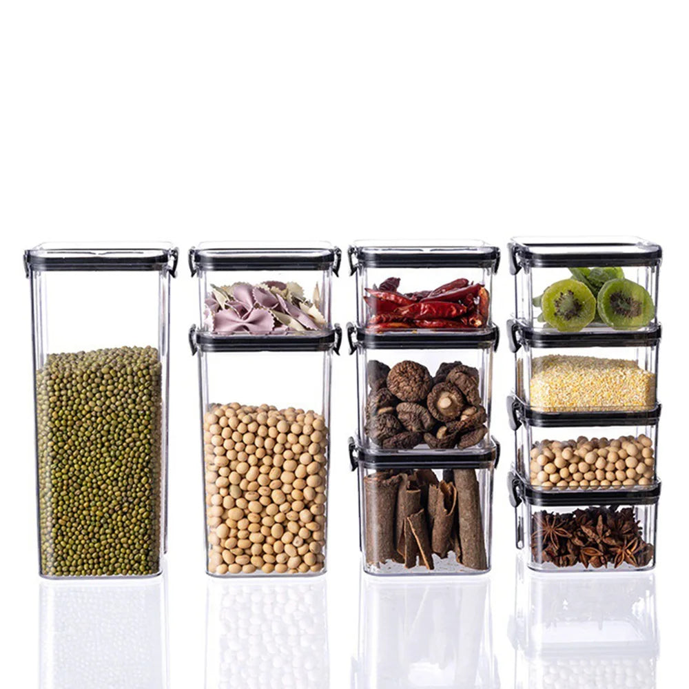 Sealed Plastic Food Storage Box Candy Dried Jars Fridge StorageTank Containers Household Items Kitchen Organizer 460ml 700ml