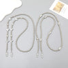 Fashion Metal Mobile Phone Chain Silver Heart Beaded Long Corssbody Lanyard Strap For Women Phone Bag Bag Cup Hanging Chain