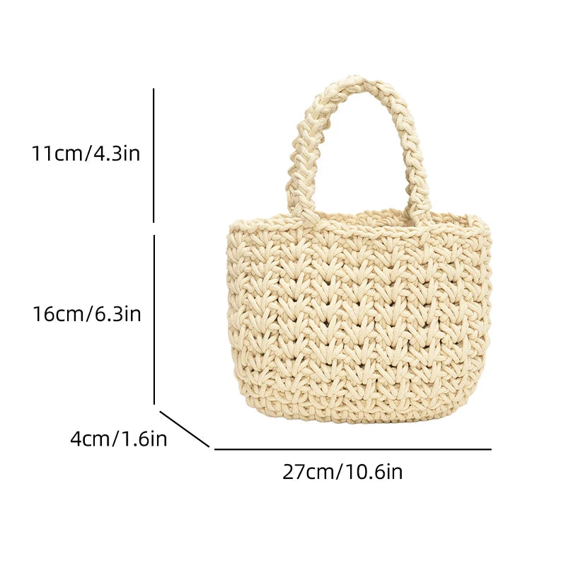 Handmade Woven Women's Bag 2024 New Fashion, Leisure and Popular Beach Bag Handbag, Exquisite Grass Woven Bag