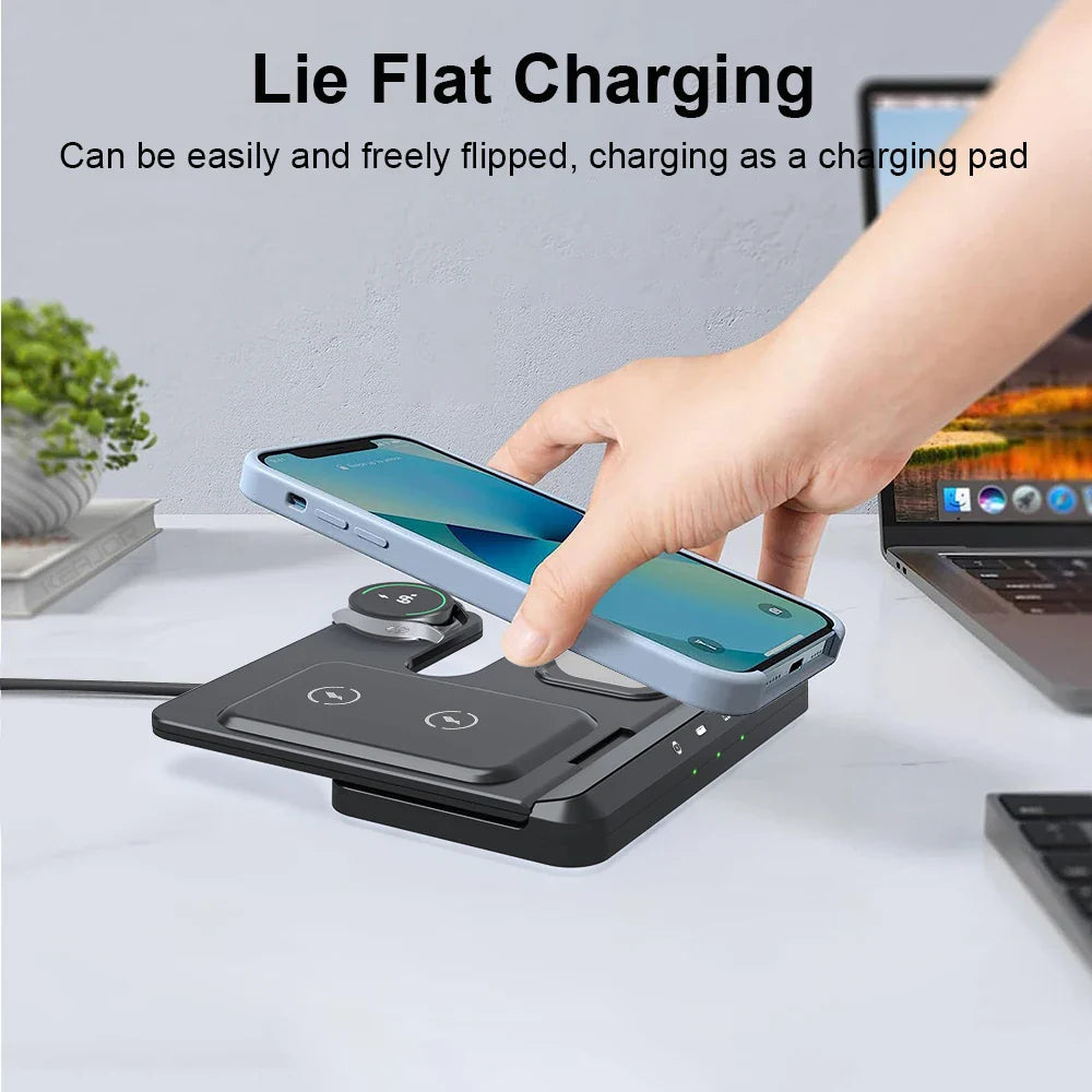 Wireless Charger 3 in 1 for Samsung Galaxy Z Fold 5/4/3/S24/S23 Foldable Fast Charging Station for Galaxy Watch6/5 Charger Stand