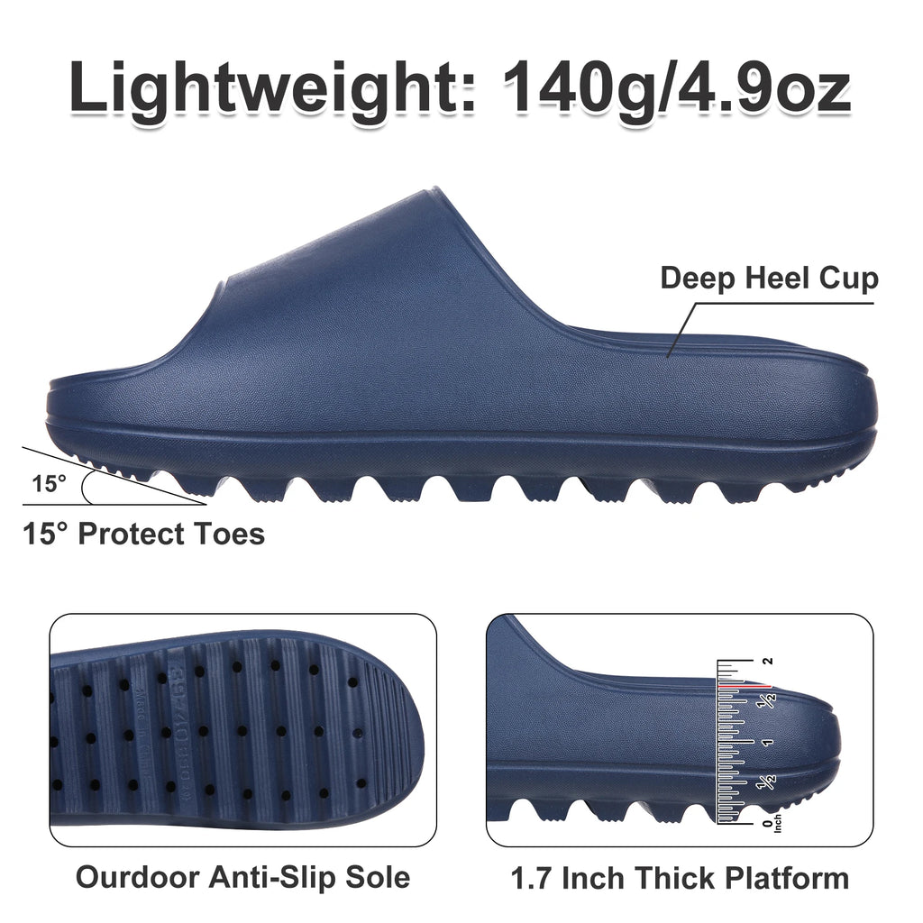 Comwarm New Fashion Thick Bottom Slippers For Women Summer Outdoor Men Beach Slides Indoor Non-slip Bathroom Slides Beach Shoes