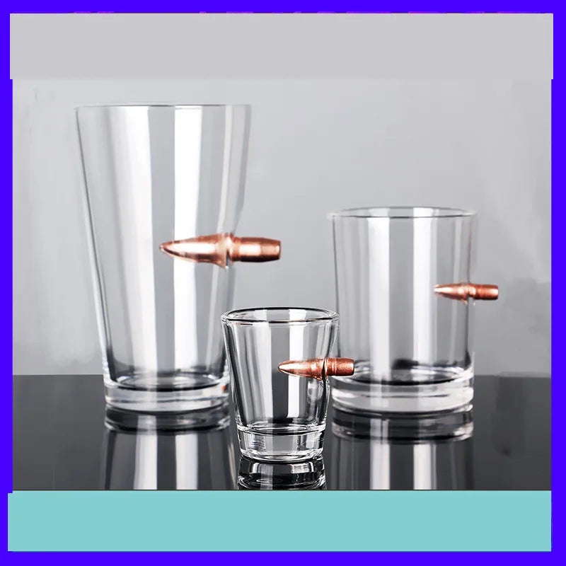 Bar accessories shooting bullet head glass beer glass whisky glass foreign wine bar decoration home brewing bar utensils