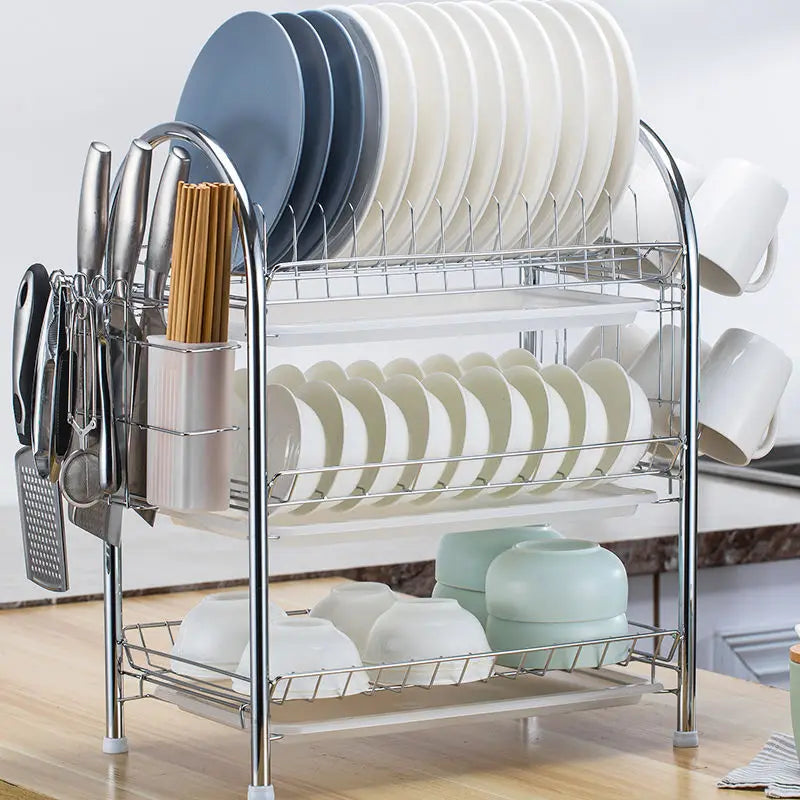 Kitchen Cutlery Storage Box Shelf Plate Tableware Supplies Storage Rack Knife Rack Cupboard Drain Tray Kitchen Household Items