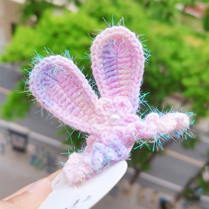 Knitted Woolen Baby Barrettes Cartoon Rabbit Little Girls Hairpins Puppy Cat Toddler Hair Clip Kids Grooming Hair Accessories