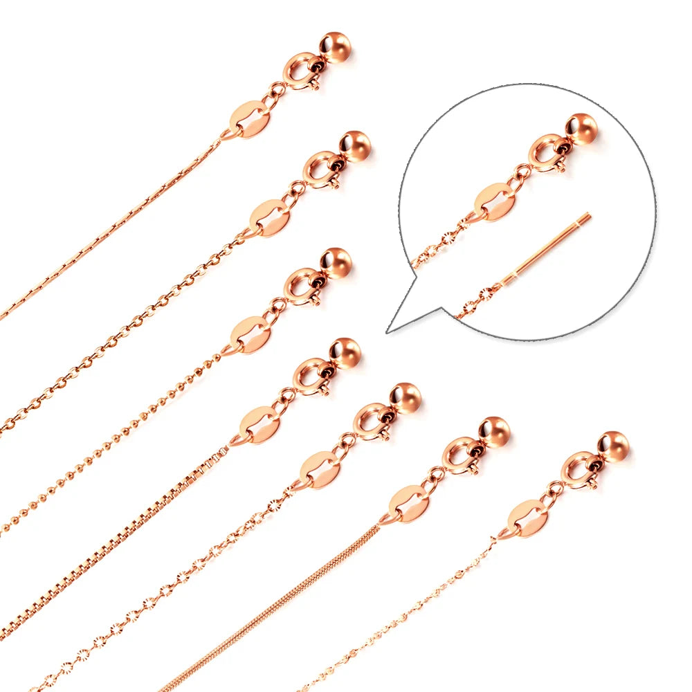 LUXUKISSKIDS Stainless Steel Chains 5pcs/lots Waterproof Beads Chains For Jewelry DIY Making Long Adjust Necklaces Decor Choker