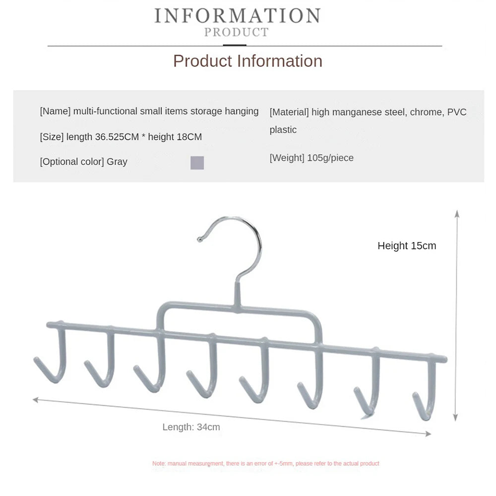 Scarf  Rack Hanger Practical Iron Easy Storage Household Strong Load-bearing Capacity Key Holder Belt Tie Hook Multifunctional