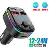 Bluetooth 5.0 Car FM Transmitter PD Type-C Dual USB Ambient Player MP3 Charger Type-C Wireless Light 18W Handsfree PD QC3.0 Y3Z4