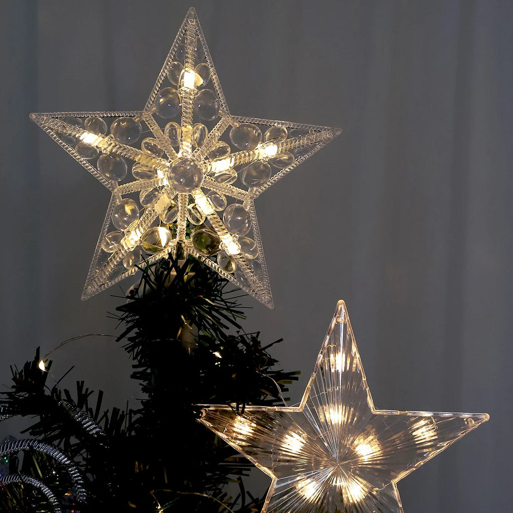 Merry Christmas Decoration LED Star Light Christmas Tree Pendant Ornaments for Home Decor Navidad New Year 2025 Gift Accessory