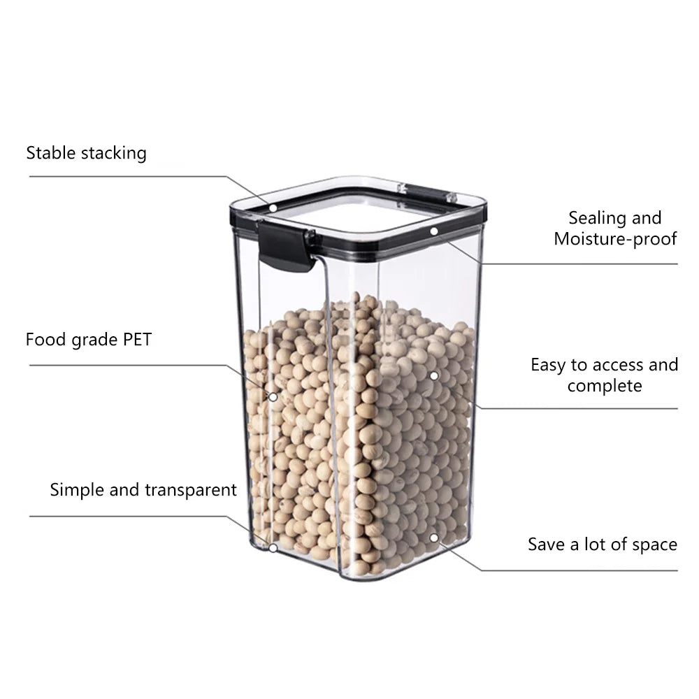 Sealed Plastic Food Storage Box Candy Dried Jars Fridge StorageTank Containers Household Items Kitchen Organizer 460ml 700ml