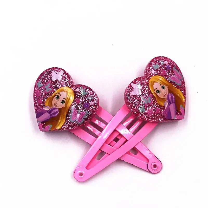 2Pcs Cartoon Princess Disney Mermaid Ariel Shine Hair Clips BB Clips Kids Hairpins Girls Hair Accessories Baby Headdress Gift