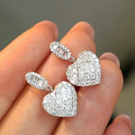 Load image into Gallery viewer, Huitan Sparkling Heart Drop Earrings for Women Luxury Noble Wedding Bridal Jewelry Brilliant Ear Accessories for Engagement Gift
