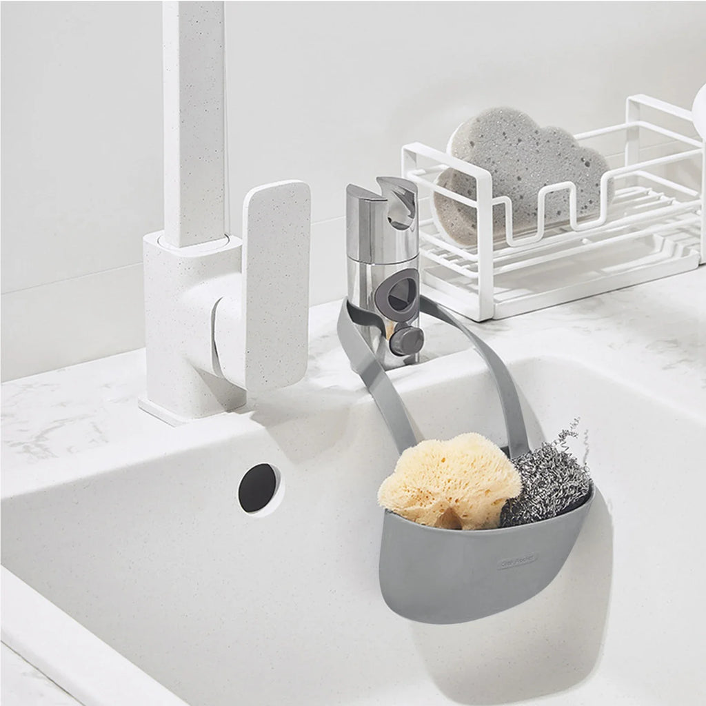 Kitchen Sink Sponge Holder Home Storage Drain Basket Single Layer Hanging Drain Basket Bag Bathroom Kitchen Accessories