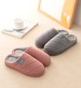 Large Size Men'S Cotton Shones Winter Casual Warm Plush Women Men Special Indoor Slippers Couples Non-Slip Stripe Slide Slipper