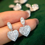 Load image into Gallery viewer, Huitan Sparkling Heart Drop Earrings for Women Luxury Noble Wedding Bridal Jewelry Brilliant Ear Accessories for Engagement Gift
