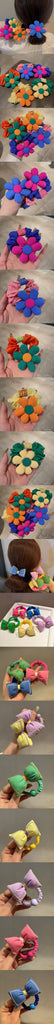 New Korea Exaggerated Sponge Flower Girl Hair Accessories Elastic Hair Bands Rubber Bands Baby Kids Soft Fabric Floral Hair Rope