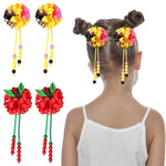Load image into Gallery viewer, ncmama 2Pcs Ribbon Flower Hair Clips Back To School Hair Accessories Cute Teens Girls Tassel Pendant Hairpin Kids Headwear Gifts
