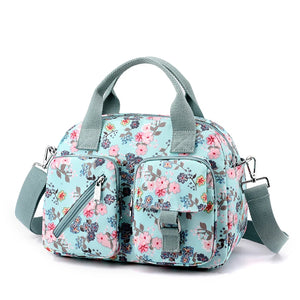 Fashion Multi-pockets Female Bag High Quality Durable Fabric Women Shoulder Bag Casual Floral Printing Girls Shopping Handbag