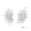 ZAKOL Luxury Shiny Cubic Zirconia Flower Stud Earrings Gorgeous Sliver Color Wedding Party Jewelry Gift for Women