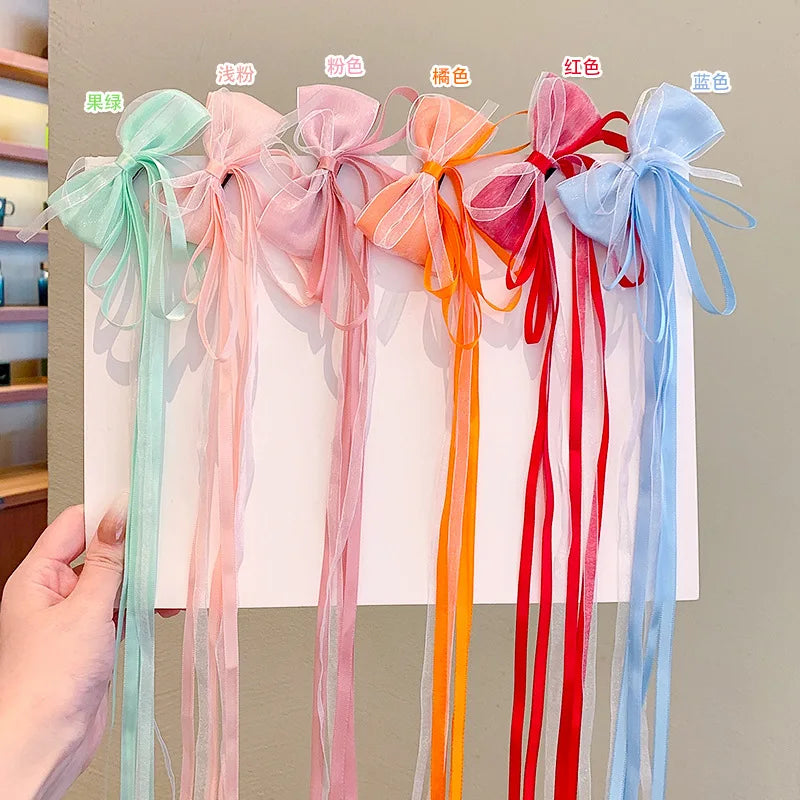 New Fashion Kids Bow Strap Hairpin Baby Weaving Headwear Long Beauty Girls Hairpins Fashion Children's Hair Accessories