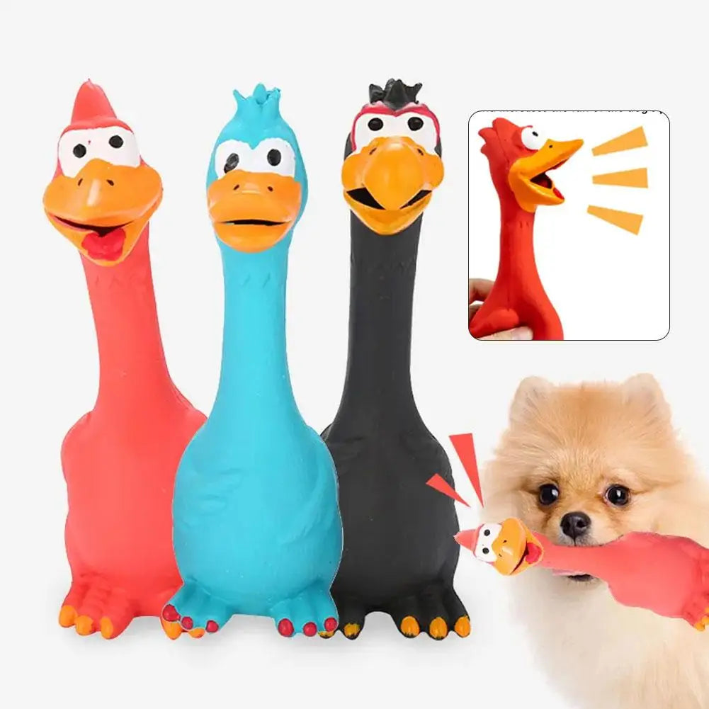 Cute Latex Chicken Shape Pet Squeak Toys Dog Cat Puppy Sound Squeaker Toys Chicken Screaming Chew Dog Simulation Accessorie Z9Q8