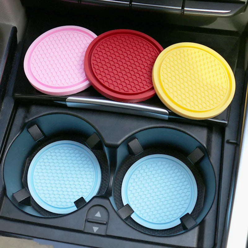 Black Car Auto Cup Holder PVC Anti Slip Insert Coasters Pads Interior Accessories Universal Fits Perfectly For Most Cups Cup Mat