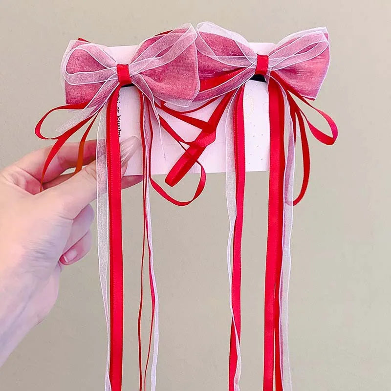 New Fashion Kids Bow Strap Hairpin Baby Weaving Headwear Long Beauty Girls Hairpins Fashion Children's Hair Accessories