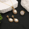 Natural Baroque Pearl Inlaid Water Diamond Women's Jewelry Set Necklace Earrings Ring Ladies Exquisite Jewelry