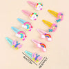 10PCS Cute Unicorn hairpins For Baby Girls Sweet Butterfly Hair Clips mermaid rainbow Hair Clips Barrettes Kids Hair Accessories