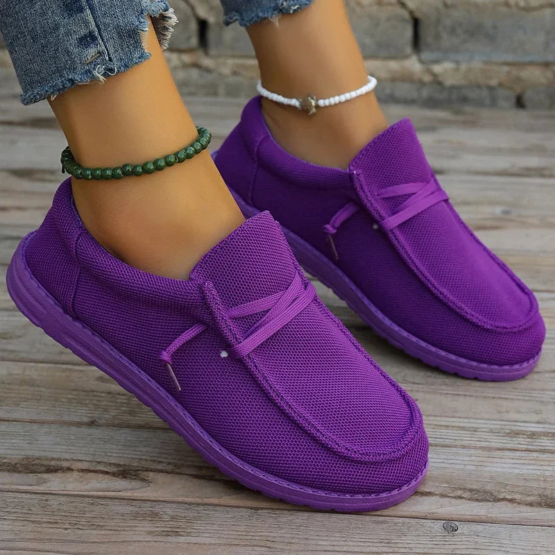 New Mesh Breathable Sneakers Women Thick Bottom Non-Slip Vulcanize Shoes Plus Size Lace Up Casual Light Shoes Platform Shoes