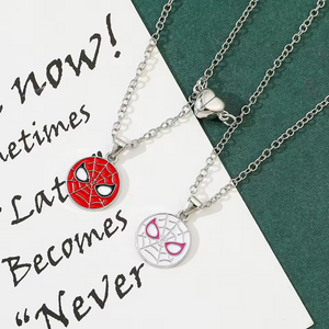2pcs/set Marvel Superhero Spider-Man Couple Necklace Fashion The Avengers Necklace for Men and Women
