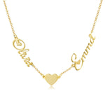 Load image into Gallery viewer, Custom Two Name Letter Necklace Personalised With Heart Stainless Steel Jewelry For Women Customized Heart Necklace Mother Day
