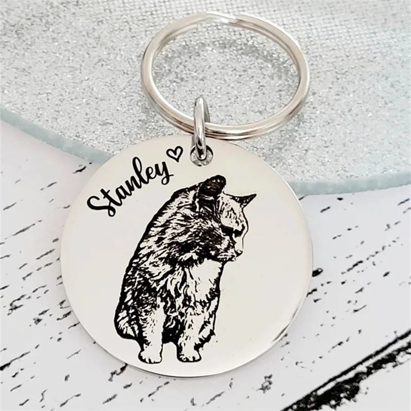 Animal Paw Print Keychain Custom Dog Paw Personalized Keychain Engraved Pet ID Name for Cat Puppy Dog Tag Name Pet Accessories