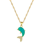 Load image into Gallery viewer, [Titanium Steel] Fashionable and Versatile Zirconia Dolphin Necklace Women's Clavicle Chain Titanium Steel Jewelry
