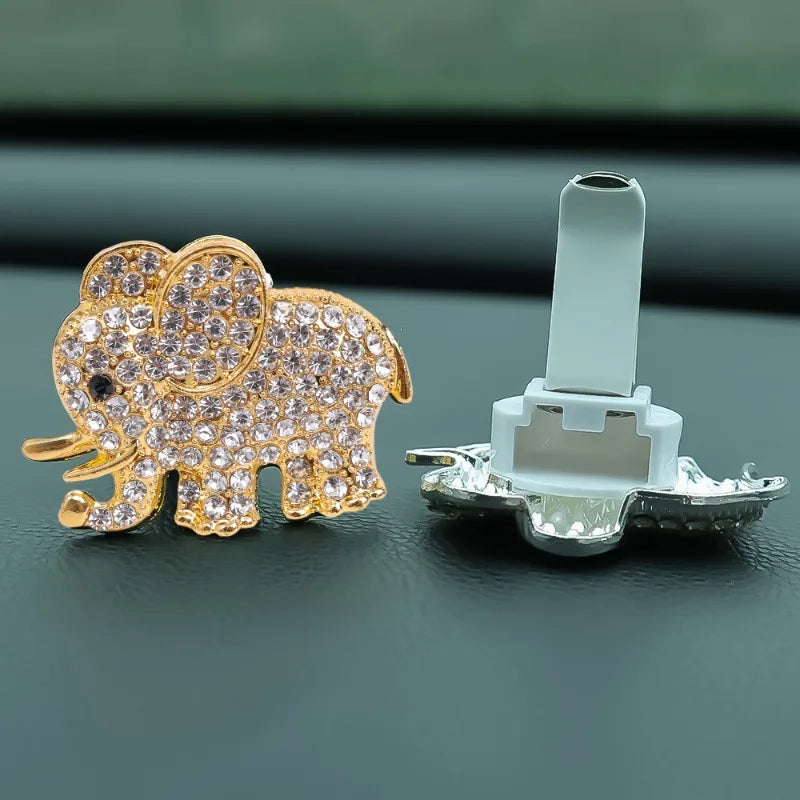 Bling Aroma Vent Clip Auto Interior Decor Fragrance Smell Perfume Air Freshener Car Ornaments Diamond Elephant Car Accessories