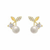 New Design Petite Cherry Delicate Stud Earrings For Women Lovely Cute Zircon Rhinestone Bow Bowknot Earring Usual Jewelry Gifts