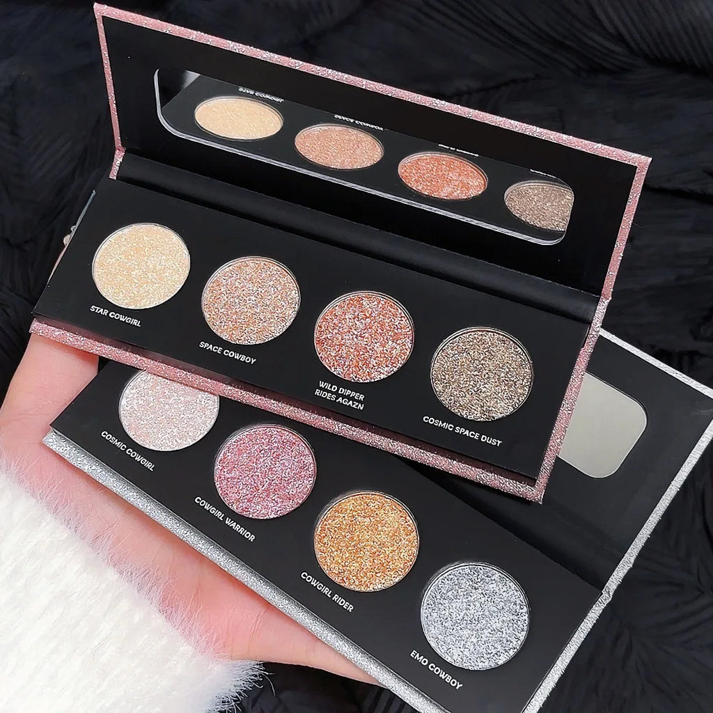 Fine Flash Four Color Eyeshadow Beauty Milky Way Broken Diamond Burst Eyeshadow Tray monochrome glitter Pearl makeup