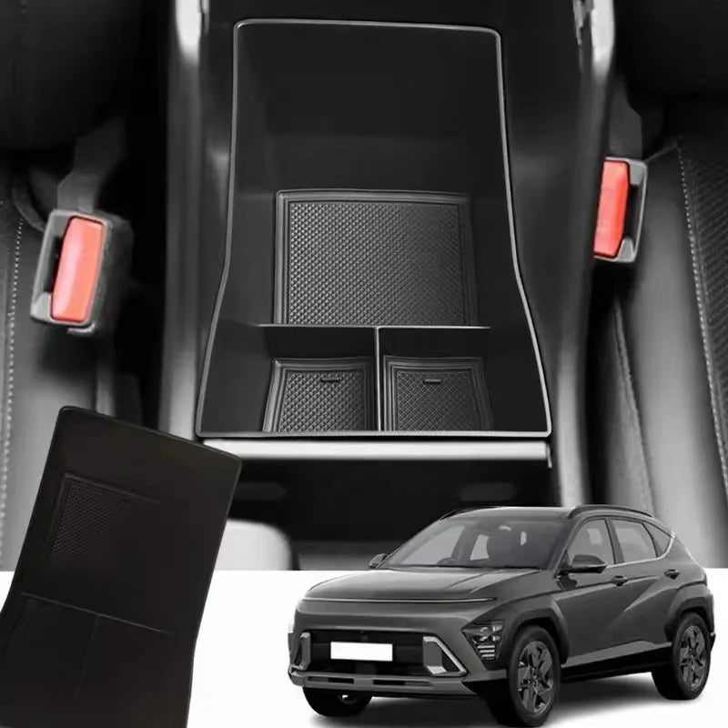 Car Armrest Box Storage for Hyundai Kona SX2 Hybird PHEV 2024 Central Control Container Auto Kona SX2 Accessories 2024