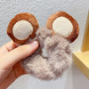 1PCS New Cute Hair Accessories Fake Fur Hair Rope Bear Scrunchies Women Girls Elastic Hair Rubber Bands Gum Kids Ponytail Holder