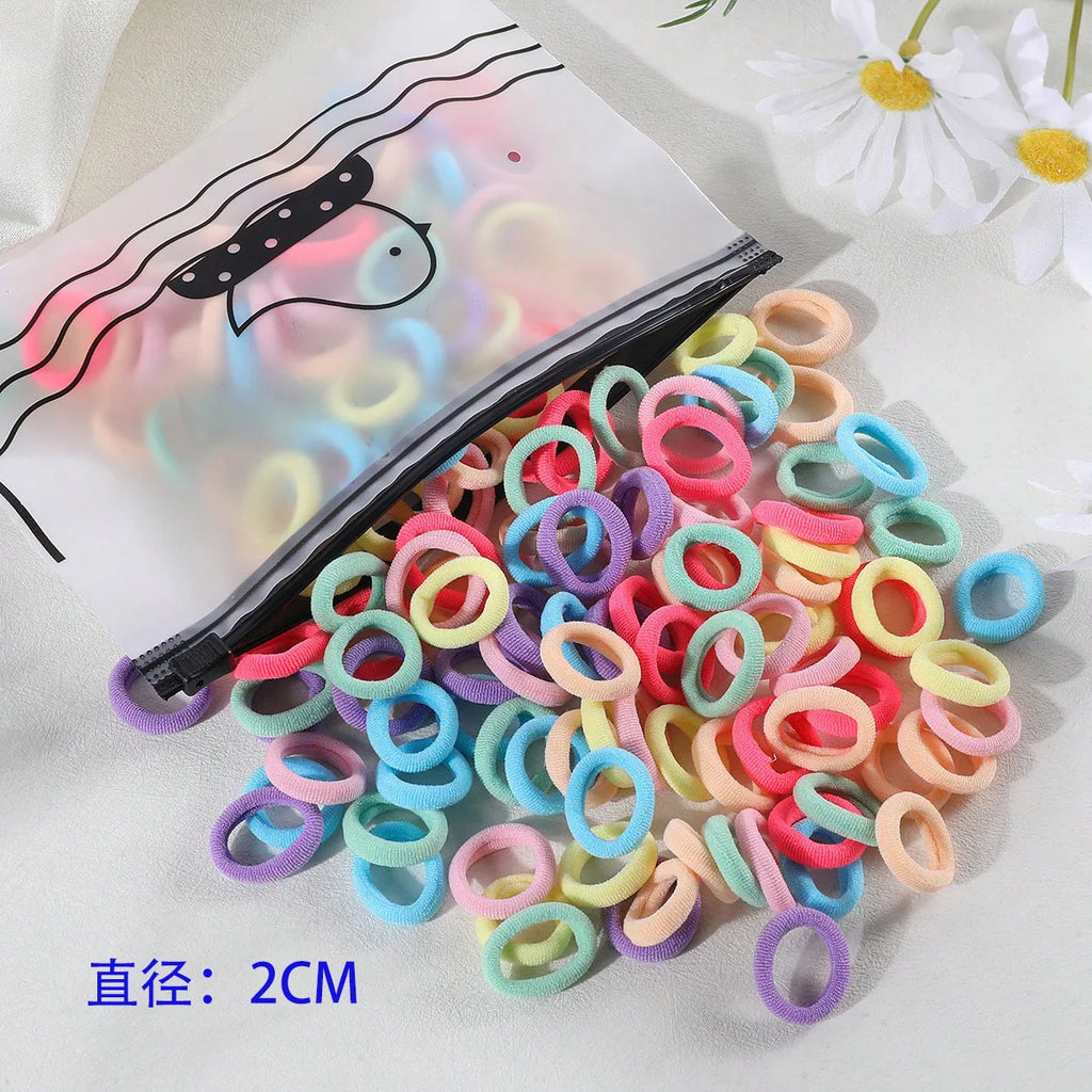 50/100Pcs Hair Bands for Children Colorful Nylon Scrunchie Hair Ties Rubber Band Kids Elastic Hair Leagues Girl Accessories