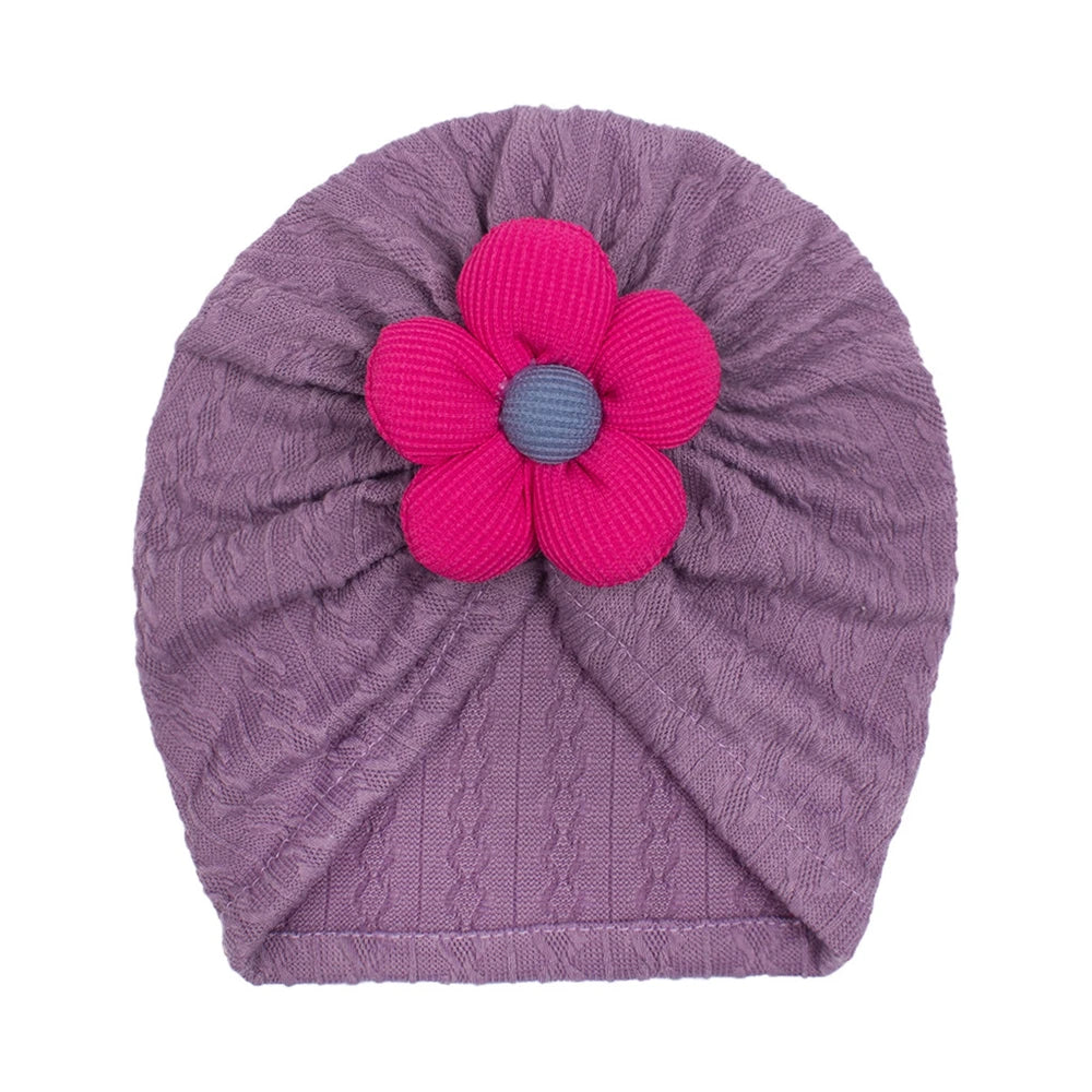 1PCS Antumn Winter Warm Flower Baby Girls Hat Newborn Beanie Kids Toddler Infant Turban Caps Hair Accessories Gifts