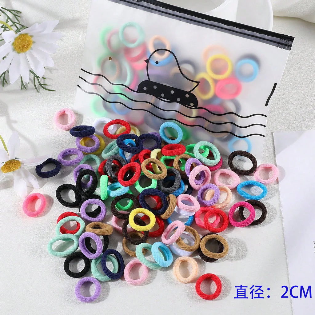 50/100Pcs Hair Bands for Children Colorful Nylon Scrunchie Hair Ties Rubber Band Kids Elastic Hair Leagues Girl Accessories