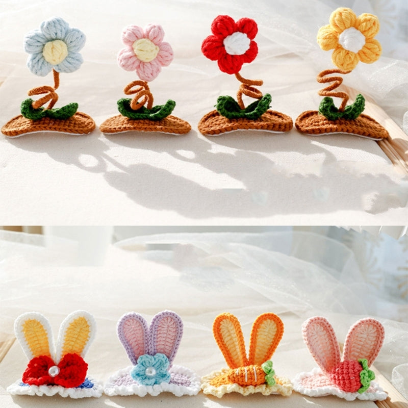 Knitted Woolen Baby Barrettes Cartoon Rabbit Little Girls Hairpins Puppy Cat Toddler Hair Clip Kids Grooming Hair Accessories