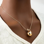 Load image into Gallery viewer, 2PCS Water Drop Earring Necklace Jewelry Set for Women Delicate Gold-plated CCB Metal Fashion Jewelry Accessories
