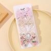 4Pcs/Set Lovely Cotton Bowknot Clips Safe Hairpins Girl Fresh Pastoral Hairclips Baby Hair Accessories Kids Print Hairgripe Gift