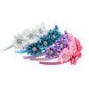 1PC Cute Hairband Kids Princess Headwear Boutique Triple Satin Flowers with Zircon Hair Accessories Head Hoop for Girls Headband